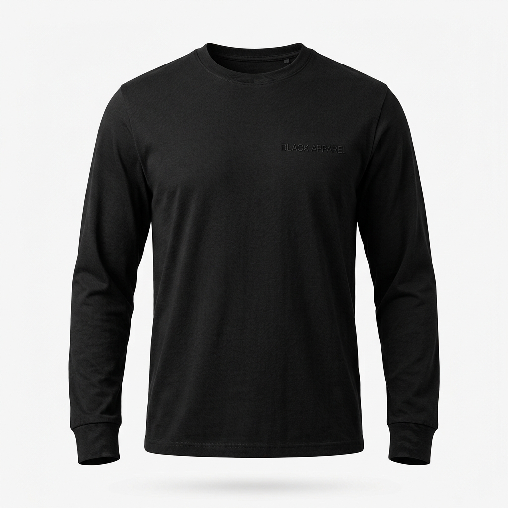 Essential Manga Larga · Negro — Black Apparel