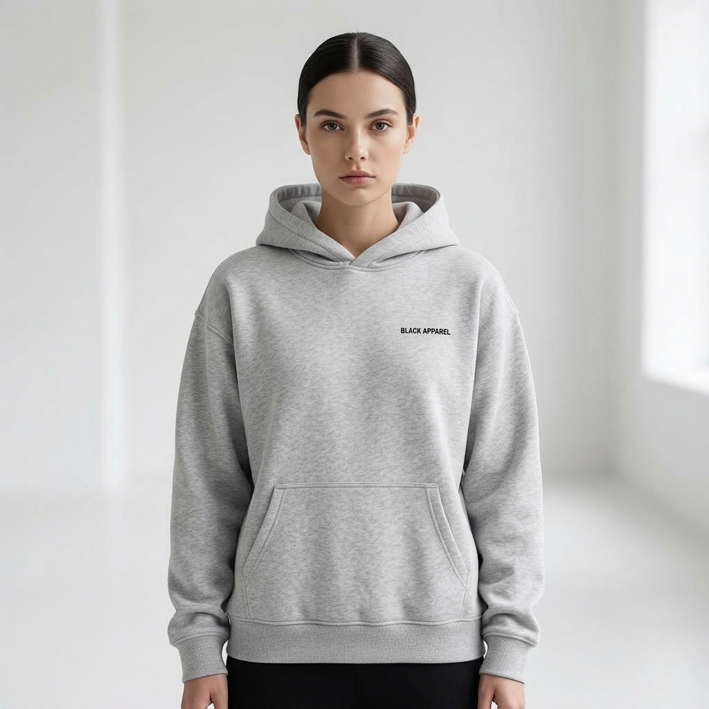 Essential Hoodie · Gris — Black Apparel