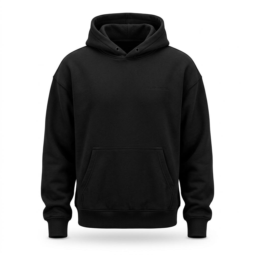 Essential Hoodie · Negro — Black Apparel