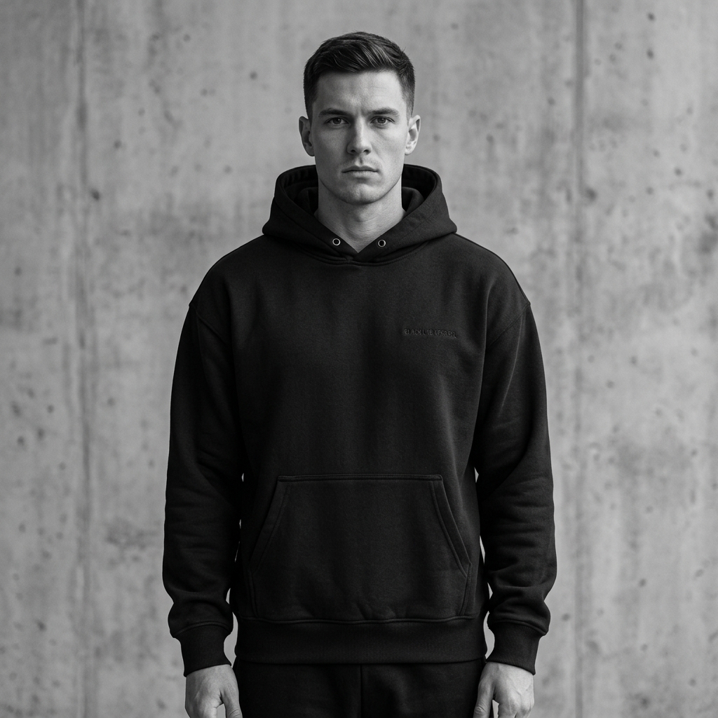 Essential Hoodie · Negro — Black Apparel